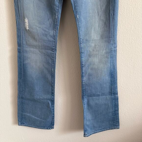 7 For All Mankind Light Wash Bootcut Jeans Distressed Size 29 - Picture 4 of 13